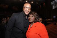 Tyler Perry embracing Judge Mablean Ephraim