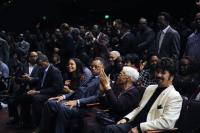 Donny Mcguire seated next to Delois Winans, Rev. Jesse Jackson, Rev Will Hall, Kurt Carr with Edwin Hawkins standing in back