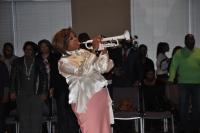 Syreeta Thompson blowing her horn!