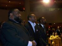 Isaiah D Thomas and Jonathan Nelson enjoy the ministry of Kim Burrell