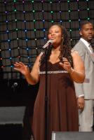 Lalah Hathaway thrills the crowd as Donald Lawrence looks on