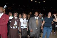 Lemmie Battles, Rev Meeks and Lady Jamel Meeks enjoy the concert