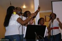 Maurice Griffin's background singers showcasing their tight harmonies