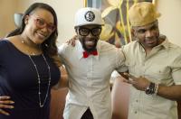 Tasha Page-Lockhart, James Hall, and Kirk Franklin