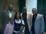 Tremayne Anchrum, Maurette Brown Clark and family, with Craig Crawford and Jay Sloan